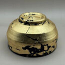 抹茶碗 漆黒 金箔貼り (マット仕上げ)［NF69］