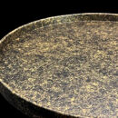 木製 丸トレイ 乱糸 (マット仕上げ) 漆黒［NF68］