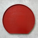 紀州漆器&nbsp;木製&nbsp;半月盆&nbsp;内朱&nbsp;お盆&nbsp;トレー&nbsp;約36cm