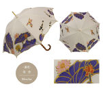 【シノワズリーモダン京都】Ki-yanオーガンジーカットワーク刺繍かわず張り長日傘&nbsp;蓮花・モカ［&nbsp;京都&nbsp;日傘&nbsp;ブランド&nbsp;女優日傘&nbsp;完全遮光&nbsp;晴雨兼用&nbsp;カットワーク刺繍&nbsp;おしゃれ&nbsp;軽量&nbsp;人気&nbsp;おすすめ&nbsp;ギフト&nbsp;プレゼント&nbsp;お取り寄せ&nbsp;通販&nbsp;送料無料&nbsp;ふるさと納税&nbsp;］