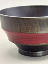 筋刷毛目椀 黒漆