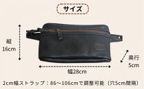 Lサイズの本革ボディバッグ【ブラック】 博多革工房 Japlish | ジャプリッシュ