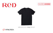 【男性用 Sサイズ ブラック】ReD Vネックインナー半袖