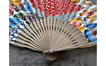 手染めびんがた月桃紙扇子〜首里のまちなみ〜