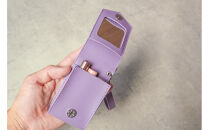 【パープル】毎日の“ときめき”を仕込めるリップケース　リップクリームホルダー　キーホルダーストラップ【ミラー付き・3本入る】