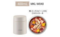 2025年度新製品&nbsp;&nbsp;タイガー魔法瓶　真空断熱フードジャー&nbsp;らくらくキャップ&nbsp;広口&nbsp;MKL-W040&nbsp;イーグレットホワイト&nbsp;WK&nbsp;400mL&nbsp;大阪府門真市