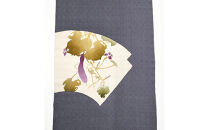 【游洛庵】手描友禅染帯「ろうけつ染め夕顔」名古屋帯仕立て付き［ 京都 帯 着物メーカー 桐生織 菱文様 人気 おすすめ プレゼント ギフト お取り寄せ 通販 送料無料 ふるさと納税 ］