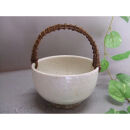 【信楽焼】つる付粉引無地花入れ・花瓶・　　花器 nha-044