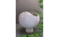 【信楽焼】白釉変形花入れ・花瓶・花器　　　nha-045