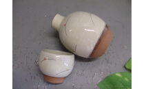 【信楽焼】徳利＆ぐいのみ（粉引）　日本酒　nwu-027