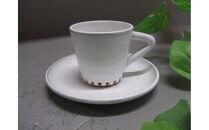 【信楽焼】白雲釉カップ＆ソーサー うつわ　nwu-031