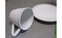 【信楽焼】白雲釉カップ＆ソーサー うつわ　nwu-031