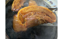 尾道の老舗お肉屋さんの手作り煮豚一本、真空スライス３パック