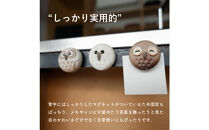 【信楽焼・明山】ちびふくろうマグネット3匹セット　hc-38_3set