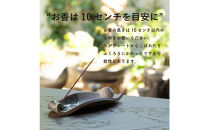 【信楽焼・明山】しろちびふくろう香立て　hc-36