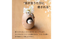 【信楽焼・明山】火色ふくろうミニ花入　hc-33