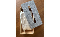 石と桧のテイッシュケース