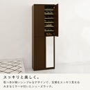 【完成品＋設置付き】ミラー付きシューズラック&nbsp;ハイタイプ&nbsp;幅60cm（ダークブラウン）シューズボックス&nbsp;ミラー付き&nbsp;ハイタイプ&nbsp;日本製&nbsp;国産&nbsp;シューズラック&nbsp;大容量&nbsp;おしゃれ&nbsp;SKONBM060020-0-DBR