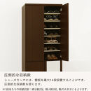 【完成品＋設置付き】ミラー付きシューズラック&nbsp;ハイタイプ&nbsp;幅60cm（ダークブラウン）シューズボックス&nbsp;ミラー付き&nbsp;ハイタイプ&nbsp;日本製&nbsp;国産&nbsp;シューズラック&nbsp;大容量&nbsp;おしゃれ&nbsp;SKONBM060020-0-DBR