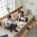 コアガリー&nbsp;幅200cm&nbsp;ソファ&nbsp;背クッション2個付き&nbsp;ベージュ&nbsp;&nbsp;【モーブル／大川家具】