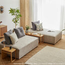 コアガリー&nbsp;幅160cm&nbsp;ワイドソファ&nbsp;背クッション2個付き&nbsp;ベージュ&nbsp;【モーブル／大川家具】