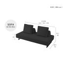 ミゲル&nbsp;ソファ&nbsp;180cm&nbsp;3人掛け&nbsp;チャコールブラック【モーブル】【大川家具】