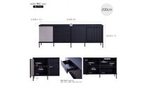 AGUERO&nbsp;アゲロ&nbsp;200cm&nbsp;サイドボード&nbsp;＜オークホワイト＞&nbsp;&nbsp;【モーブル】【大川家具】