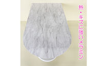 ダイニングテーブル&nbsp;おしゃれ&nbsp;半楕円&nbsp;国産&nbsp;海外風食卓デザイン&nbsp;壁付け可能&nbsp;おしゃれ&nbsp;大理石調&nbsp;白&nbsp;ホワイト&nbsp;メラミン&nbsp;（ガイア/LJ802K/1本脚白/土台白＋ストレート丸脚白×2/170×&nbsp;90×70&nbsp;）大川市&nbsp;大川家具