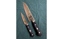 堺刀司　特別デザイン仕様モリブデン鋼三徳・ペティセット庖丁　　　　　　　　　　　　　