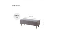 ランプ&nbsp;幅120cm&nbsp;ソファベンチ&nbsp;アイランドソファ&nbsp;グレー&nbsp;【モーブル】【大川家具】
