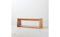 座面の下にモノが置けるシェルフベンチ&nbsp;オーク無垢材&nbsp;ベンチの他にもパソコンデスクやテレビボーとしても使えます