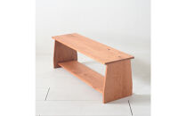 座面の下にモノが置けるシェルフベンチ&nbsp;チェリー無垢材&nbsp;ベンチの他にもパソコンデスクやテレビボーとしても使えます