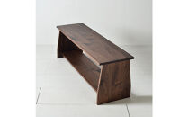 座面の下にモノが置けるシェルフベンチ&nbsp;ウォールナット無垢材&nbsp;ベンチの他にもパソコンデスクやテレビボーとしても使えます