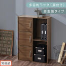 【完成品でお届け】多目的ラック〔扉付き・扉左側タイプ〕（ウォールナット）2列&nbsp;カラーボックス&nbsp;2段&nbsp;3段&nbsp;扉付き&nbsp;A4&nbsp;木製&nbsp;雑誌&nbsp;収納棚&nbsp;ラック&nbsp;扉付きカラーボックス&nbsp;おしゃれ&nbsp;AKANBR920134-L-WAL