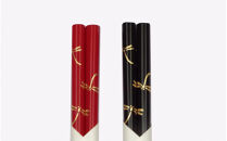 輪島うるし箸　とんぼ蒔絵　ペア（黒・朱）