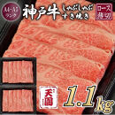 【ふるさと納税】【肉の天園】神戸牛&nbsp;霜降り&nbsp;肩ロース&nbsp;しゃぶしゃぶすき焼き1100g