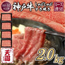 【ふるさと納税】【肉の天園】神戸牛&nbsp;霜降り&nbsp;肩ロース&nbsp;しゃぶしゃぶすき焼き2000g