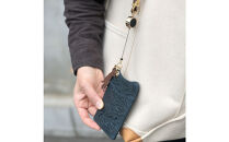 aonecoリール付きパスケース【ブルーグリーン】