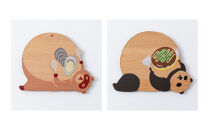 Ten＆O　木製プレートコレクション  ひろしまたぬき × ひろしまぱんだ　各1枚 合計2枚入り