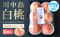 ［2026年発送分］［桃！数量限定先行予約！］川中島白桃 約2kg 6個入 100個に1個の厳選品 こだわり農家厳選！［KG33］