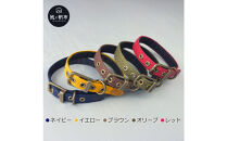 香川県産&nbsp;丈夫でやさしい綿帆布ドッグカラー&nbsp;天然コットンの犬用首輪&nbsp;Mサイズ、オリーブ、1点