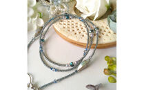 4way　メガネチェーン　ラリエット　メガネホルダー　ロングネックレス　マスクチェーン　ブルー系