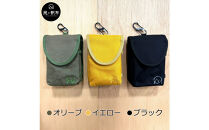 香川県産&nbsp;丈夫でやさしい綿の手触り&nbsp;帆布の吊るせるポーチ&nbsp;ブラック、１点