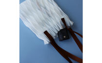 香川産プリーツバッグ・ヘリンボーン・ラージ［&nbsp;ブロンズ&nbsp;１点］軽やかで上品な透け感のあるショルダーバッグ