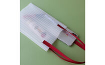 香川県産&nbsp;プリーツバッグ・ストライプ・スモール［&nbsp;レッド&nbsp;１点］軽やかで上品な透け感のあるバッグ