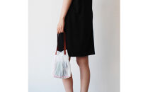 香川県産&nbsp;プリーツバッグ・ヘリンボーン・スモール［&nbsp;ブロンズ&nbsp;１点］軽やかで上品な透け感のあるバッグ