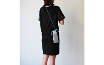 香川県産&nbsp;プリーツ&nbsp;ポシェット・ストライプ［&nbsp;ブルー&nbsp;１点］軽やかで上品な透け感のあるサコッシュ