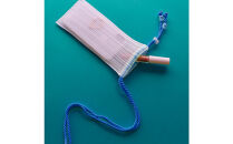 香川県産&nbsp;プリーツ&nbsp;ポシェット・ストライプ［&nbsp;ブルー&nbsp;１点］軽やかで上品な透け感のあるサコッシュ