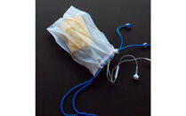 香川県産 プリーツ ポシェット・ヘリンボーン［ ブルー １点］軽やかで上品な透け感のあるサコッシュ