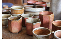 【信楽焼&nbsp;土の子窯皆川陶房】八角カップ&nbsp;穴窯焼成